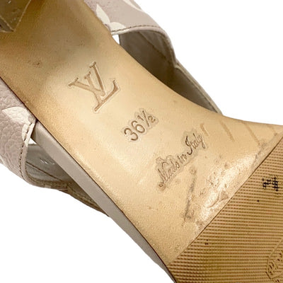 LOUIS VUITTON Croisiere Monogram Sandals Shoes Shoes Leather Pink Beige Mules