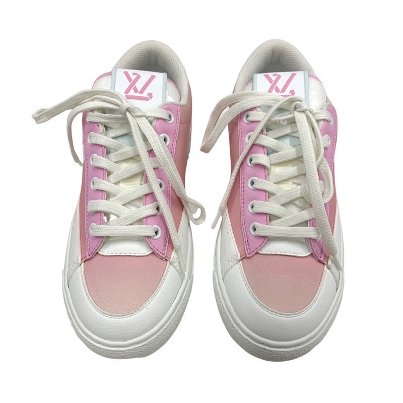 Louis Vuitton LOUIS VUITTON Charlie Line Monogram Sneakers Shoes Fabric Leather Pink White Unused Logo