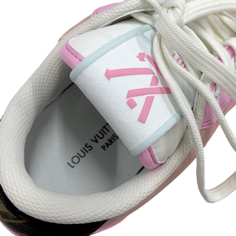 Louis Vuitton LOUIS VUITTON Charlie Line Monogram Sneakers Shoes Fabric Leather Pink White Unused Logo