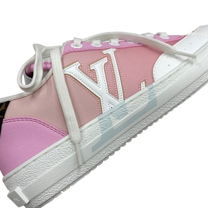 Louis Vuitton LOUIS VUITTON Charlie Line Monogram Sneakers Shoes Fabric Leather Pink White Unused Logo