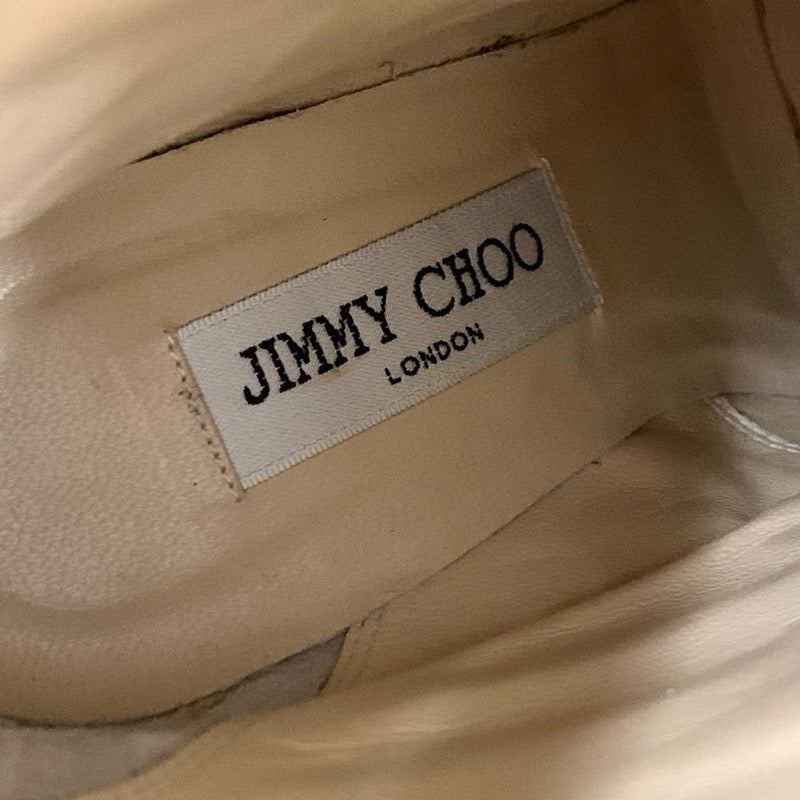 ジミーチュウ JIMMY CHOO ブーツ ショートブーツ 靴 シューズ レザー ブラック 黒 シルバー ダメージ加工 ベルト フロントジップ