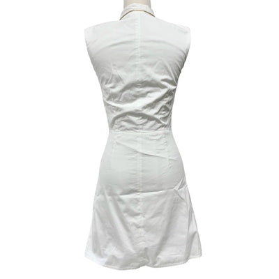 ルイヴィトン LOUIS VUITTON ワンピース コットン ホワイト 白 ゴールド ロゴ フィットアンドフレアドレス ノースリーブ