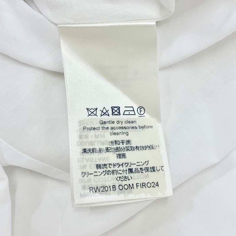 ルイヴィトン LOUIS VUITTON ワンピース コットン ホワイト 白 ゴールド ロゴ フィットアンドフレアドレス ノースリーブ