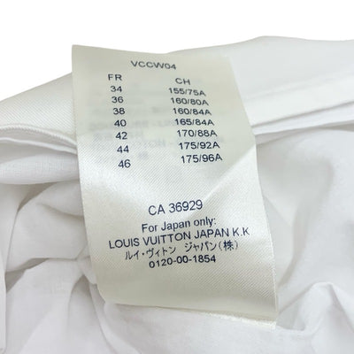 ルイヴィトン LOUIS VUITTON ワンピース コットン ホワイト 白 ゴールド ロゴ フィットアンドフレアドレス ノースリーブ