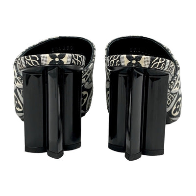 ルイヴィトン LOUIS VUITTON シルエットライン SINCE1854 サンダル 靴 シューズ ファブリック ブラック ホワイト 黒 ミュール