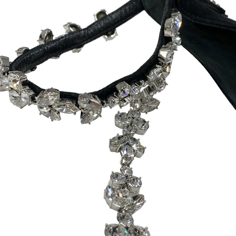 ルイヴィトン LOUIS VUITTON サンダル 靴 シューズ スエード ブラック 黒 シルバー ビジュー ロゴ