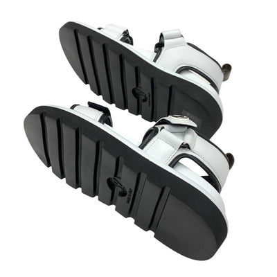 ルイヴィトン LOUIS VUITTON プールピローライン サンダル 靴 シューズ レザー ホワイト ブラック 白 未使用 スポーツサンダル ロゴ ベルクロ