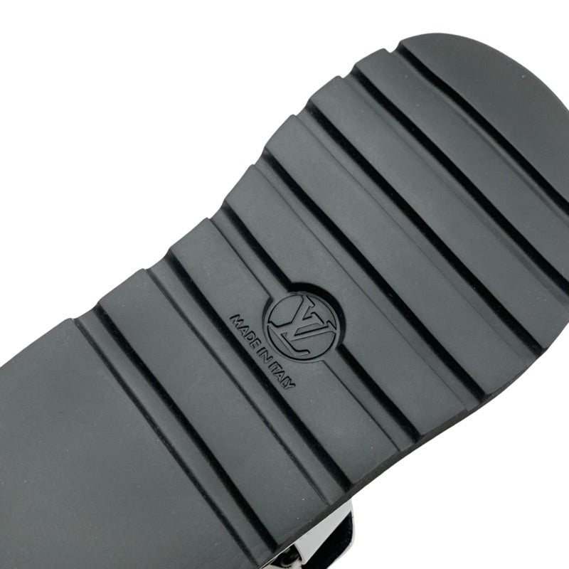 ルイヴィトン LOUIS VUITTON プールピローライン サンダル 靴 シューズ レザー ホワイト ブラック 白 未使用 スポーツサンダル ロゴ ベルクロ