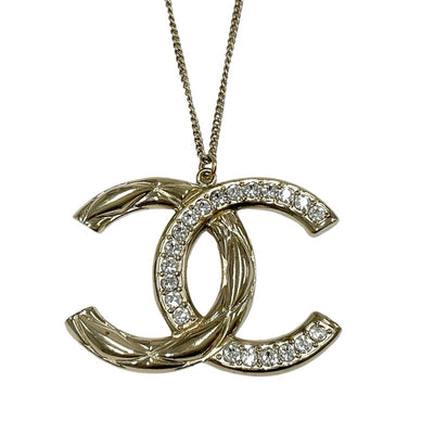 Chanel CHANEL necklace pendant choker gold coco mark rhinestone