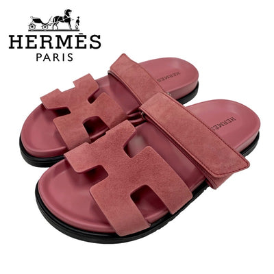エルメス HERMES シプレ サンダル 靴 シューズ スエード ピンク系 フラットサンダル ミュール