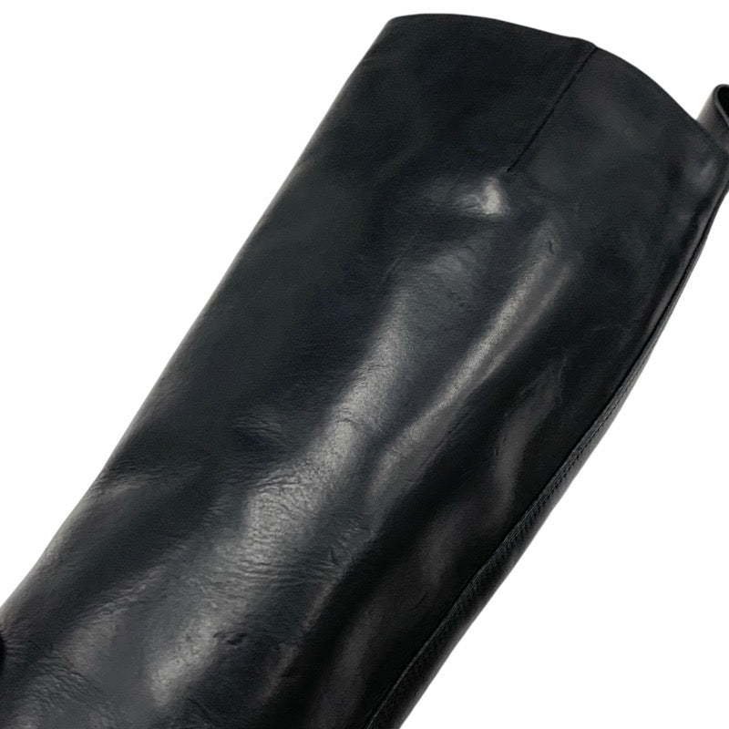 Bottegaveneta Tires Boots Long Boots Shoes Leather Black Purple