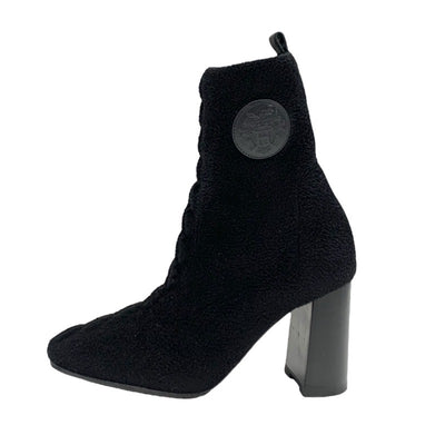 Hermes Jenna Boots, Short Boots, Shoes, Chenille Leather, Black, Black, Socks, Ex Libris, Knit