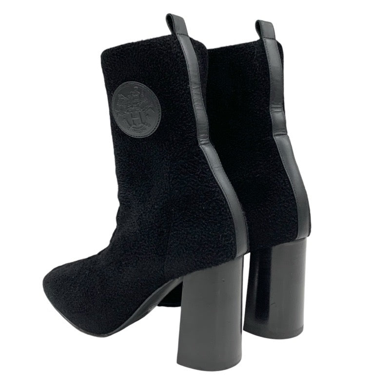 Hermes Jenna Boots, Short Boots, Shoes, Chenille Leather, Black, Black, Socks, Ex Libris, Knit