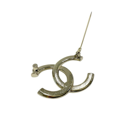 シャネル CHANEL ブローチ コサージュ ブラック ホワイト ゴールド ココマーク ロゴ バイカラー