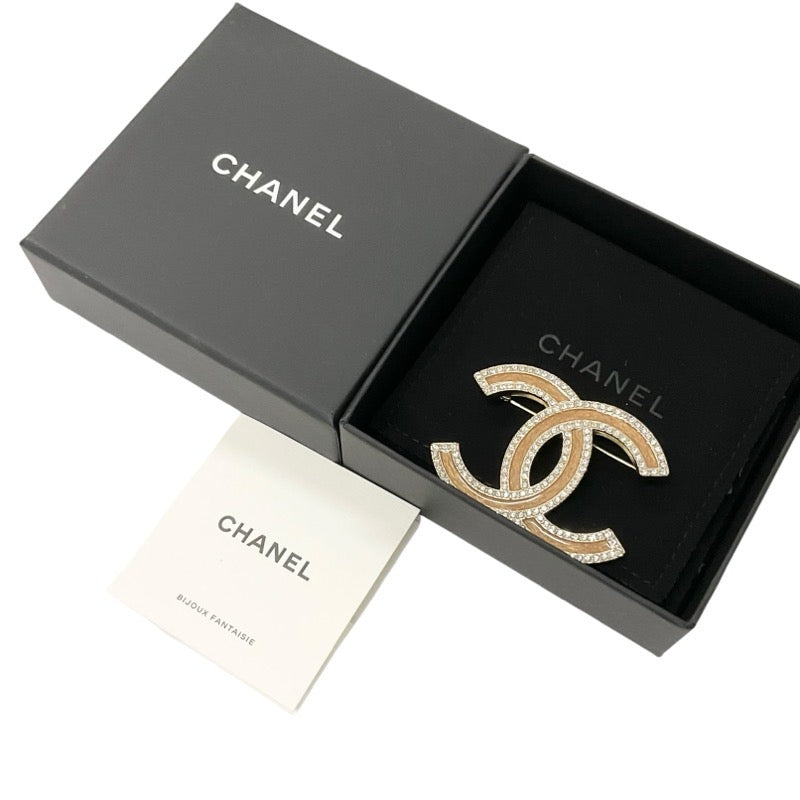 Chanel CHANEL Brooch Corsage Gold Coco Mark Rhinestone