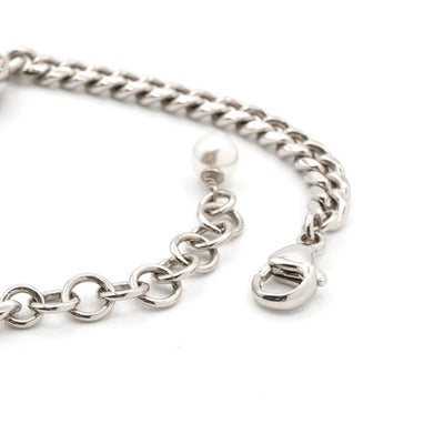 シャネル CHANEL ブレスレット バングル カフ シルバー ハート ラインストーン ココマーク