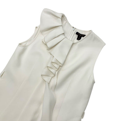 ルイヴィトン LOUIS VUITTON フラウンスカラードレス モノグラム ワンピース シルク ホワイト 白