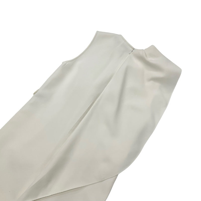 ルイヴィトン LOUIS VUITTON フラウンスカラードレス モノグラム ワンピース シルク ホワイト 白