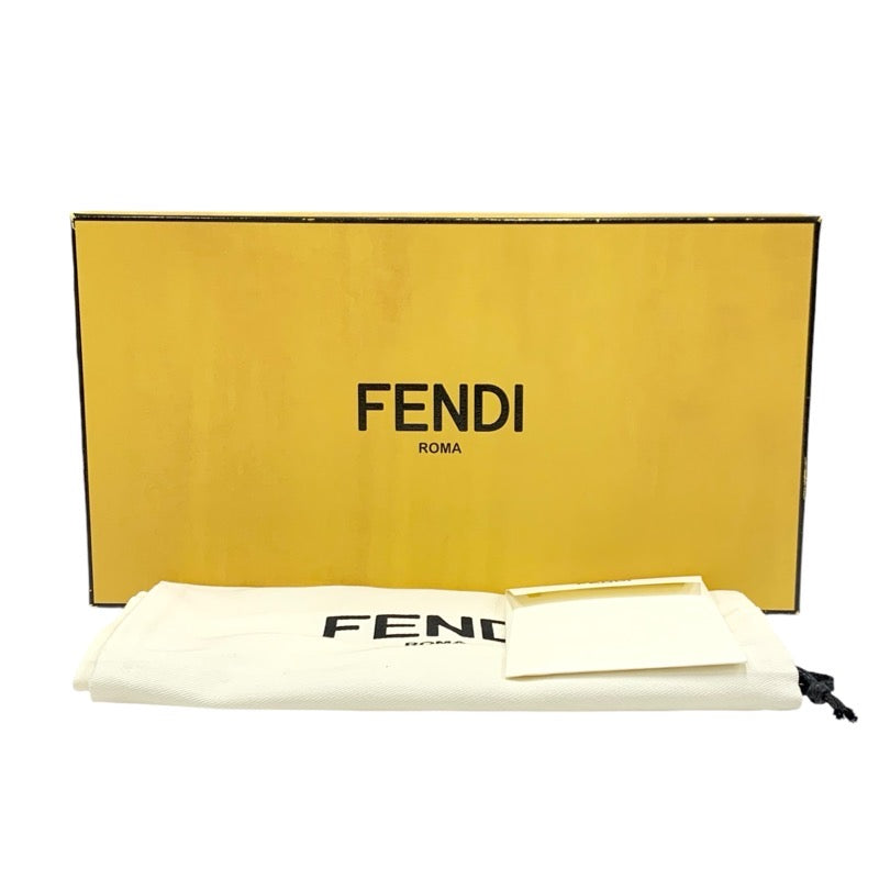 フェンディ FENDI サンダル 靴 シューズ レザー ホワイト 白 ゴールド メタルロゴ
