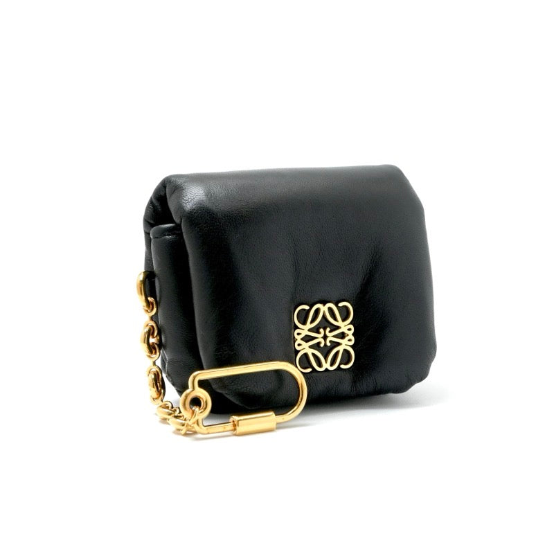 LOEWE Charm Black Gold Anagram Accessories Case Puffer Goya Case