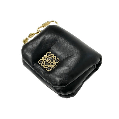 LOEWE Charm Black Gold Anagram Accessories Case Puffer Goya Case