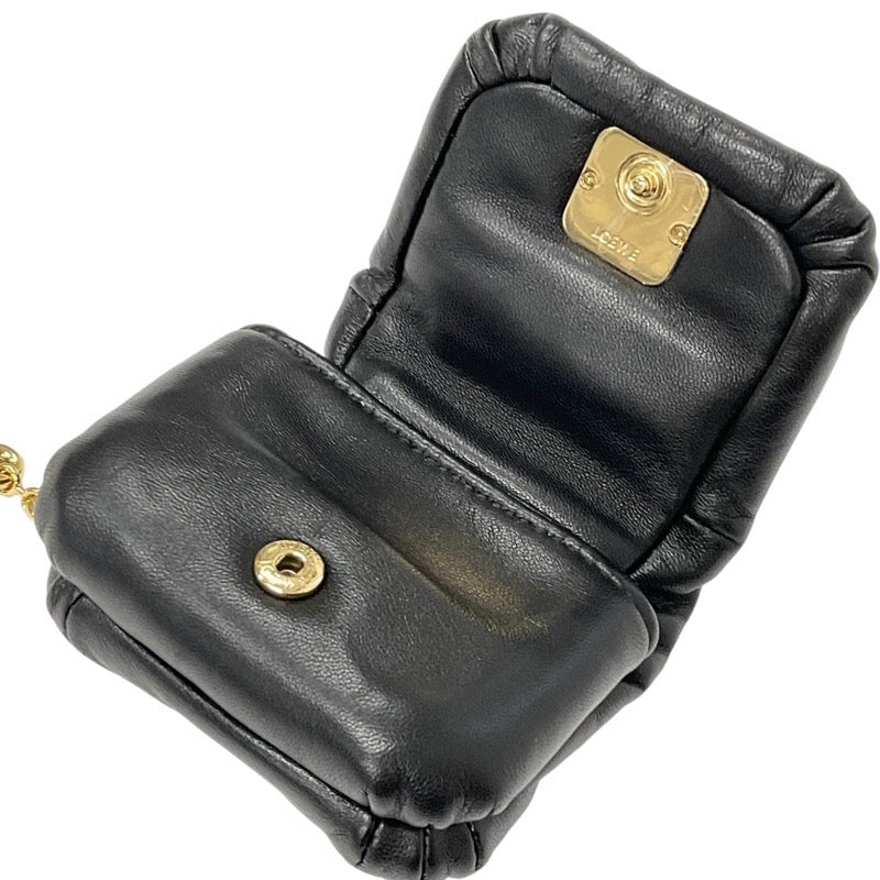 LOEWE Charm Black Gold Anagram Accessories Case Puffer Goya Case