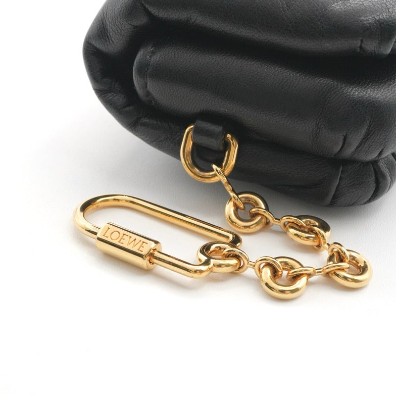 LOEWE Charm Black Gold Anagram Accessories Case Puffer Goya Case