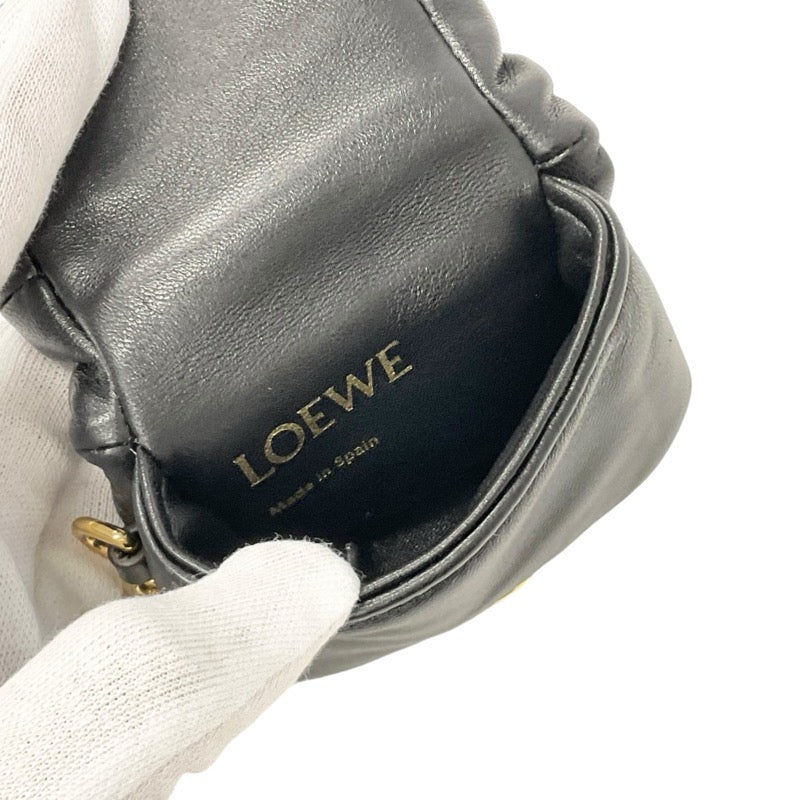 ロエベ LOEWE チャーム ブラック ゴールド アナグラム 小物入れ パファー ゴヤケース