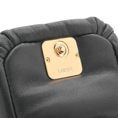 LOEWE Charm Black Gold Anagram Accessories Case Puffer Goya Case