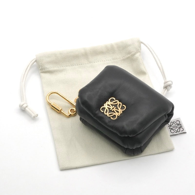 LOEWE Charm Black Gold Anagram Accessories Case Puffer Goya Case