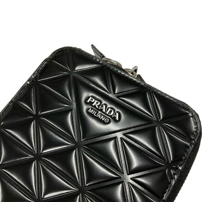 PRADA Mobile/Smartphone Accessories Black Mobile Pouch Phone Case Pochette Logo Strap