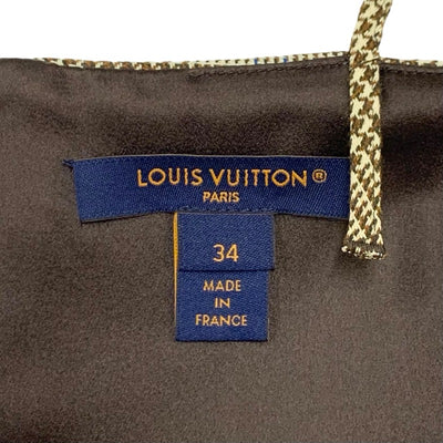 ルイヴィトン LOUIS VUITTON ワンピース ブラウン系 Aラインプリーテッドドレス チェック