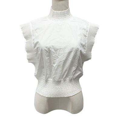 ルイヴィトン LOUIS VUITTON トップス コットン ホワイト ブラウス モノグラム ノースリーブ