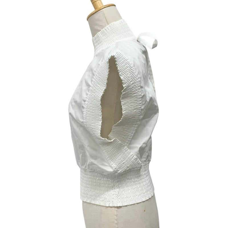 ルイヴィトン LOUIS VUITTON トップス コットン ホワイト ブラウス モノグラム ノースリーブ