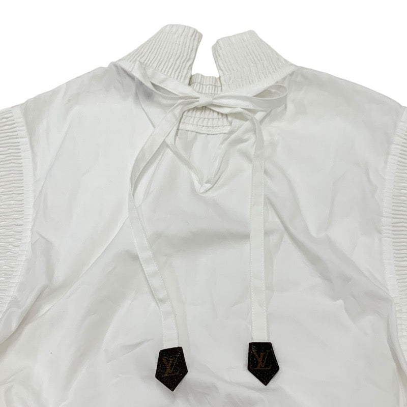 ルイヴィトン LOUIS VUITTON トップス コットン ホワイト ブラウス モノグラム ノースリーブ