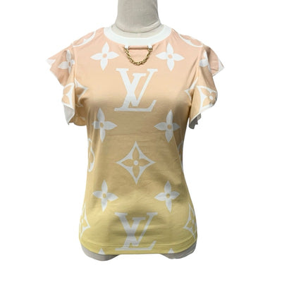 ルイヴィトン LOUIS VUITTON サンライズモノグラム トップス コットン オレンジ系 未使用 グラデーション Tシャツ