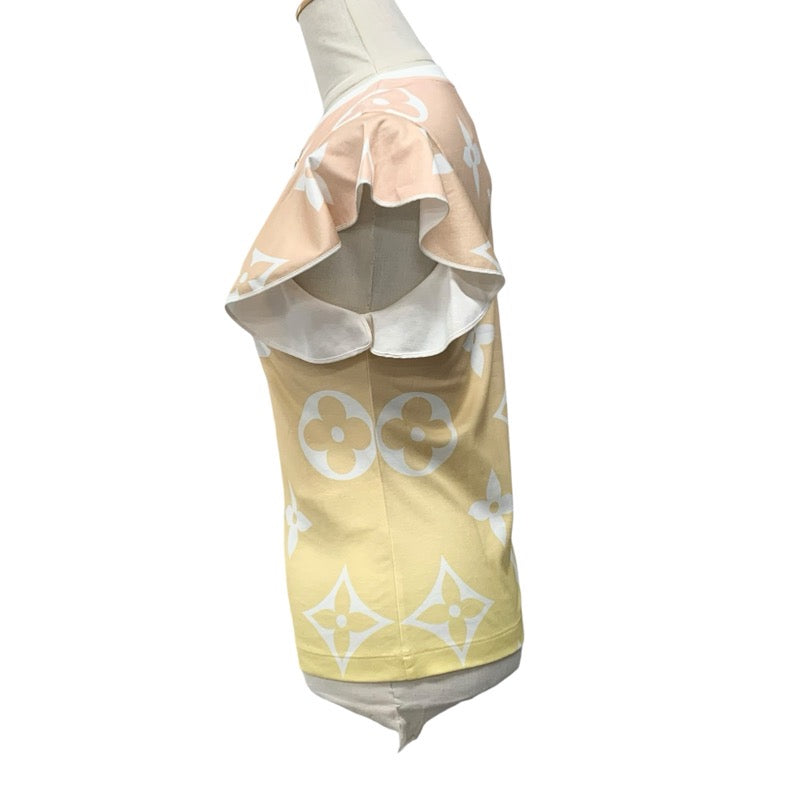 ルイヴィトン LOUIS VUITTON サンライズモノグラム トップス コットン オレンジ系 未使用 グラデーション Tシャツ