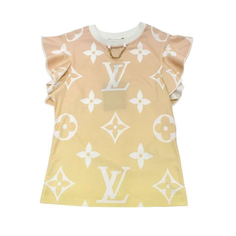 ルイヴィトン LOUIS VUITTON サンライズモノグラム トップス コットン オレンジ系 未使用 グラデーション Tシャツ