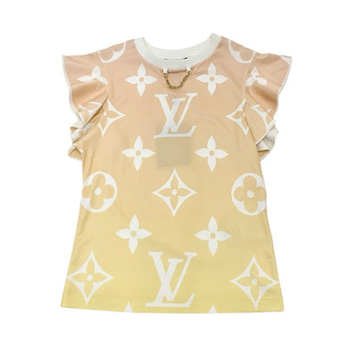 ルイヴィトン LOUIS VUITTON サンライズモノグラム トップス コットン オレンジ系 未使用 グラデーション Tシャツ