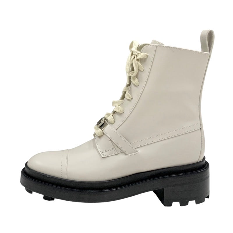 エルメス HERMES ファンク ブーツ ショートブーツ 靴 シューズ レザー ベージュ系 ケリー金具 レースアップ