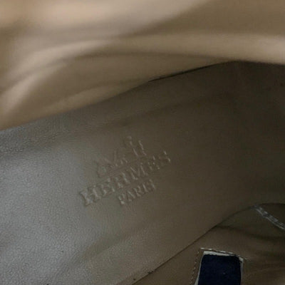 エルメス HERMES ブーツ ショートブーツ 靴 シューズ スエード ネイビー シルバー ケリー金具