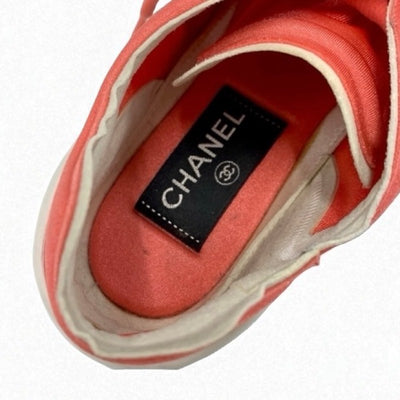シャネル CHANEL スニーカー 靴 シューズ ファブリック ピンク系 ホワイト ココマーク