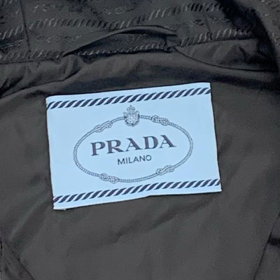 PRADA Outerwear Black Silver Triangle Logo Short Jacket Cropped