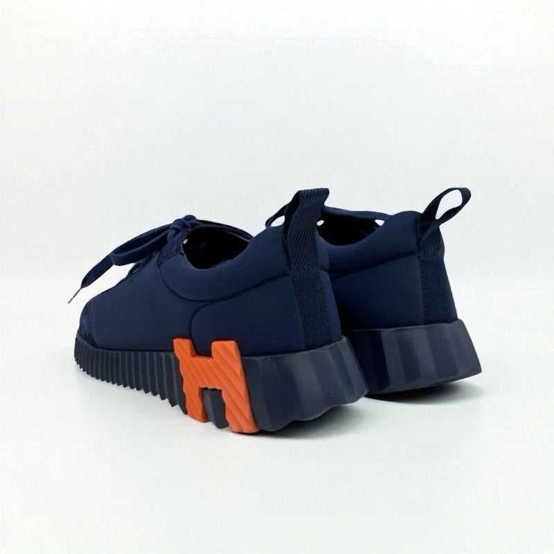 エルメス HERMES バウンシング スニーカー 靴 シューズ ファブリック スエード ネイビー オレンジ スウェード