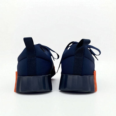エルメス HERMES バウンシング スニーカー 靴 シューズ ファブリック スエード ネイビー オレンジ スウェード