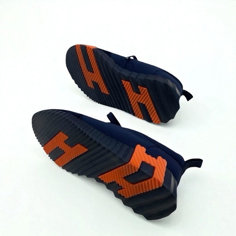 エルメス HERMES バウンシング スニーカー 靴 シューズ ファブリック スエード ネイビー オレンジ スウェード