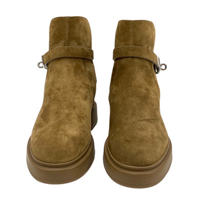 エルメス HERMES ヴェオ ブーツ ショートブーツ 靴 シューズ スエード ムートン ブラウン シルバー ムートンブーツ ケリー金具