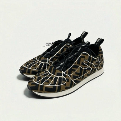 フェンディ FENDI スニーカー 靴 シューズ ファブリック ブラック ブラウン ホワイト 黒 ズッカ ロゴ