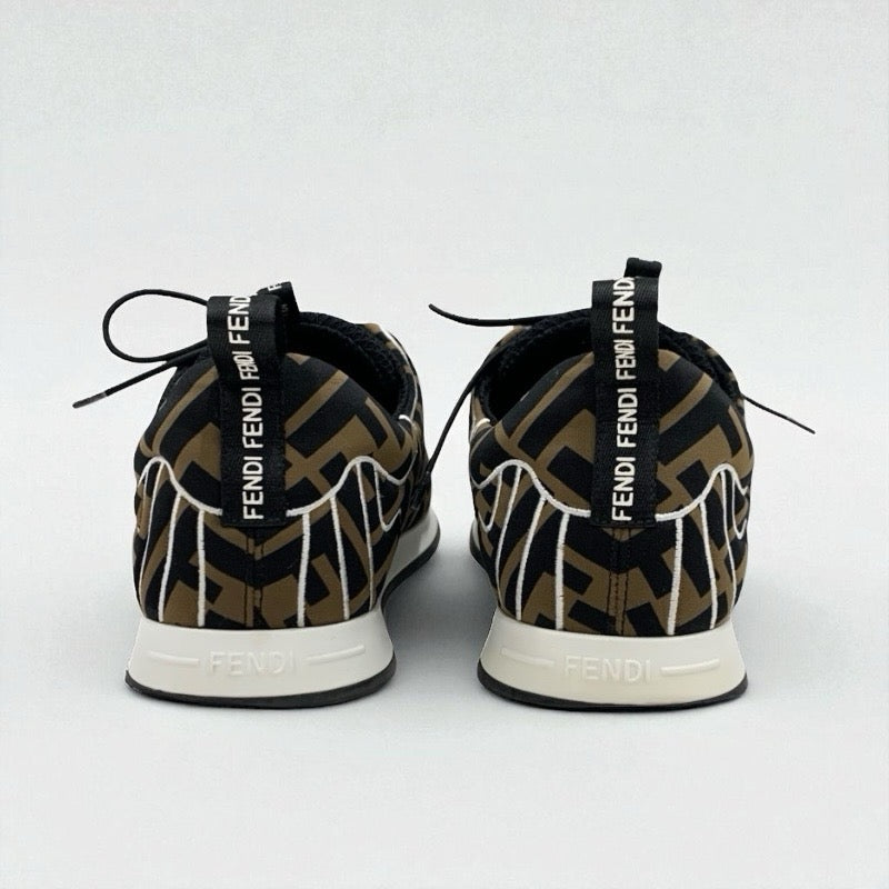 フェンディ FENDI スニーカー 靴 シューズ ファブリック ブラック ブラウン ホワイト 黒 ズッカ ロゴ