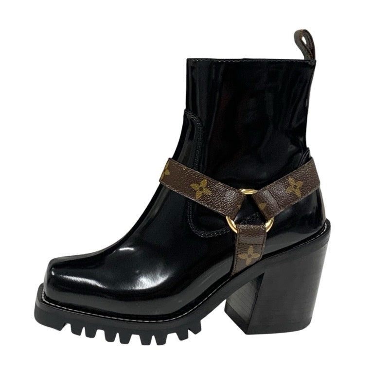 Louis Vuitton Limitless Line Monogram Boots Short Boots Shoes Leather Black Brown Black Ankle Boots